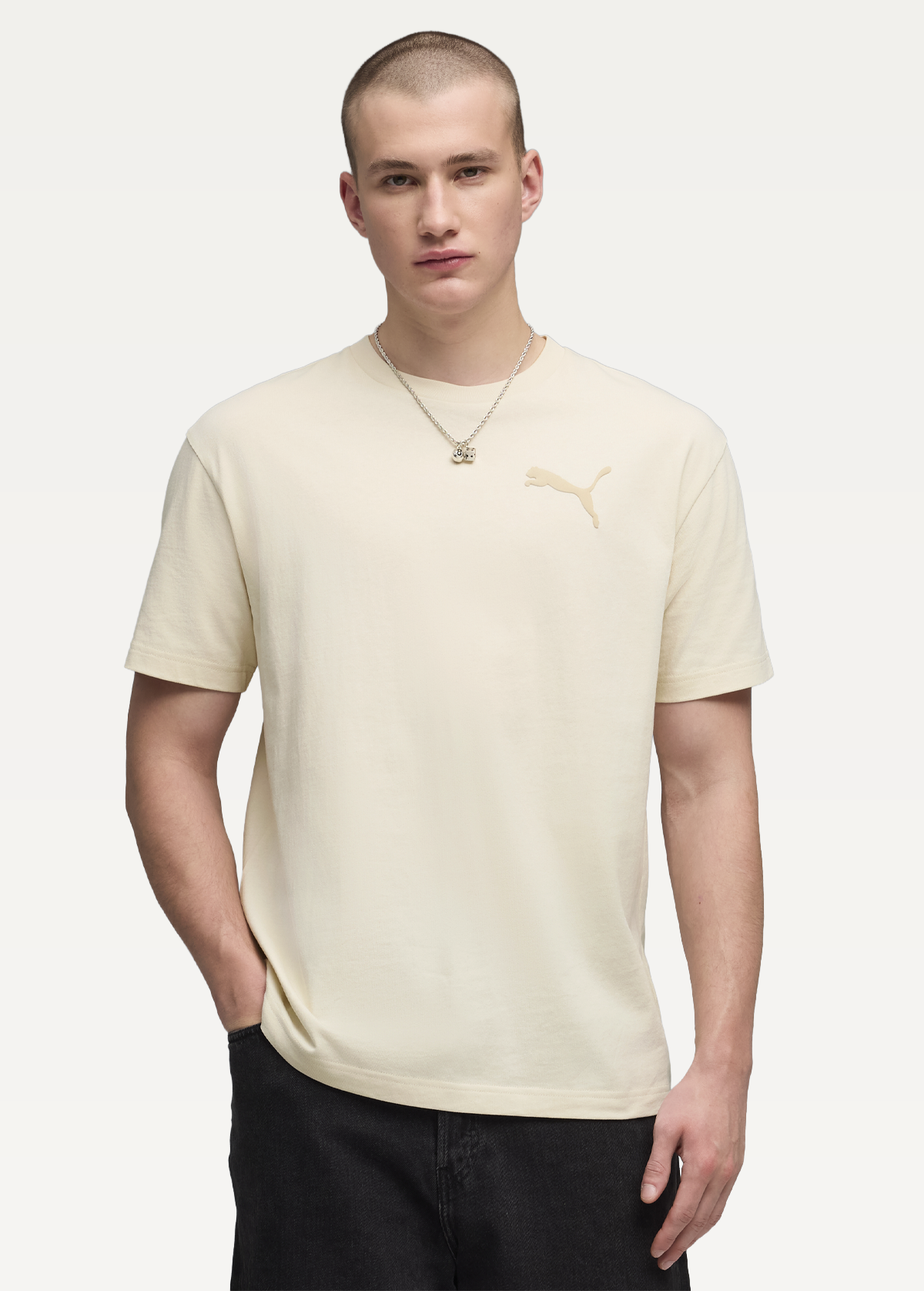 Футболка мужская PUMA ESS ELEVATED CAT LOGO Tee Alpine Snow