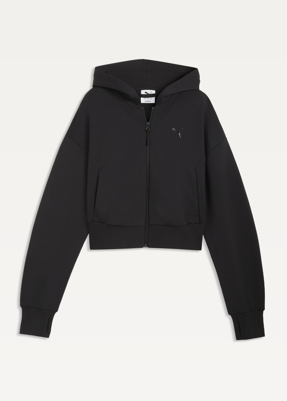 Худи женское PUMA PUMATECH SENSE FZ Hoodie DK черного цвета