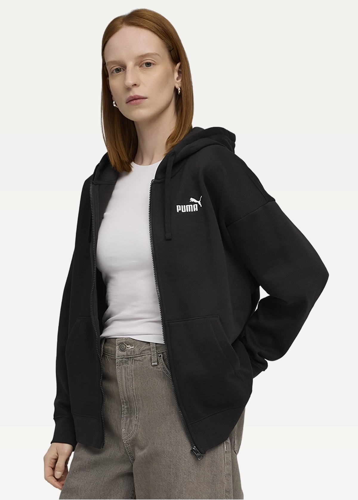 Худі жіноче PUMA ESS Comfort Full-Zip Hoodie чорного кольору