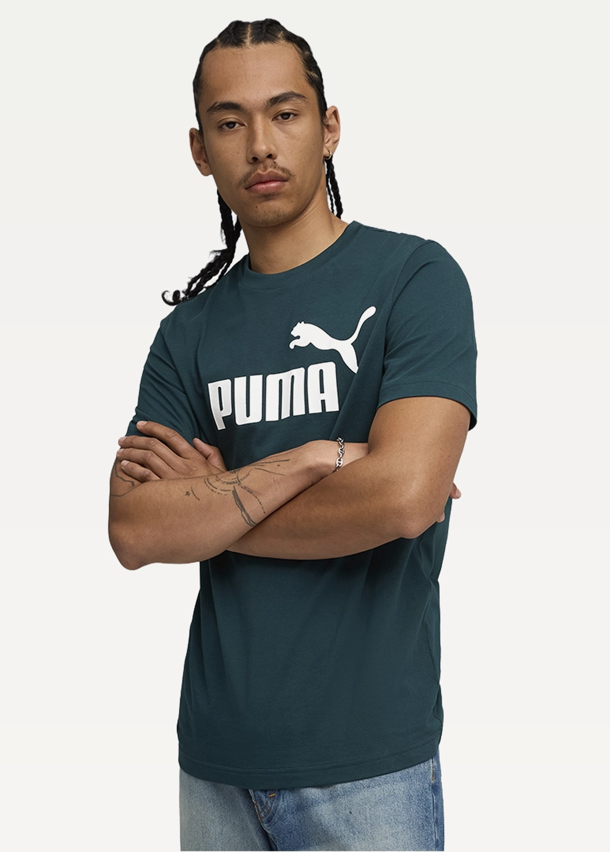 Футболка чоловіча PUMA ESS No. 1 Logo Tee Green Terrain