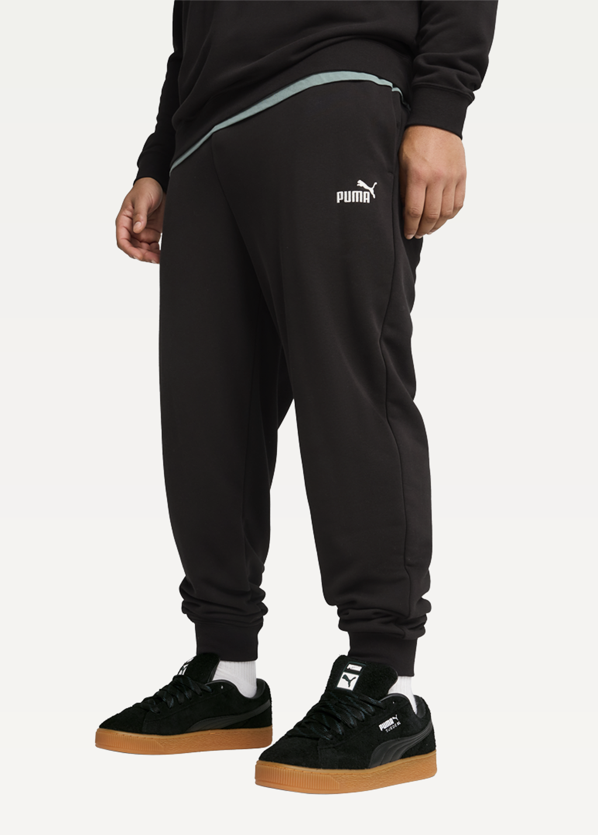 Спортивні штани чоловічі PUMA ESS No. 1 Logo Sweatpants з манжетами чорного кольору