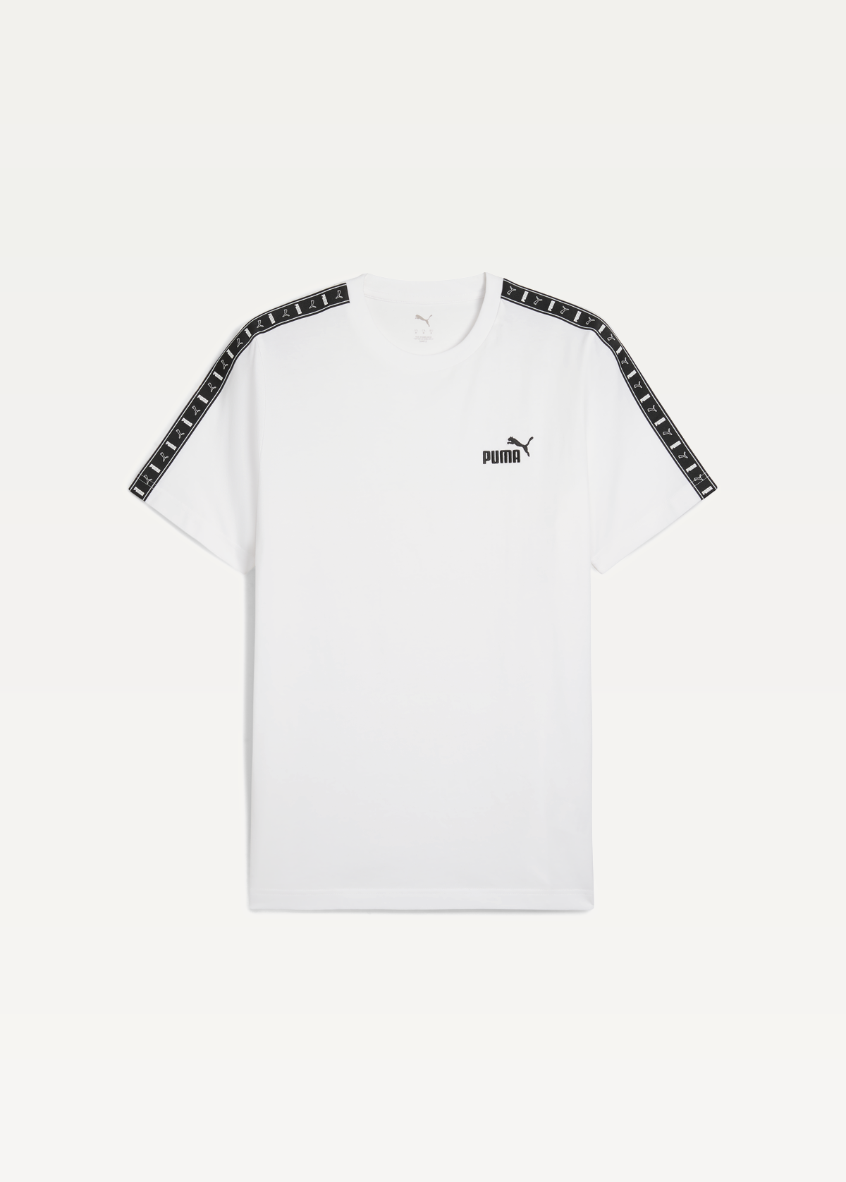 Футболка мужская PUMA ESS TAPE Tee Black белого цвета