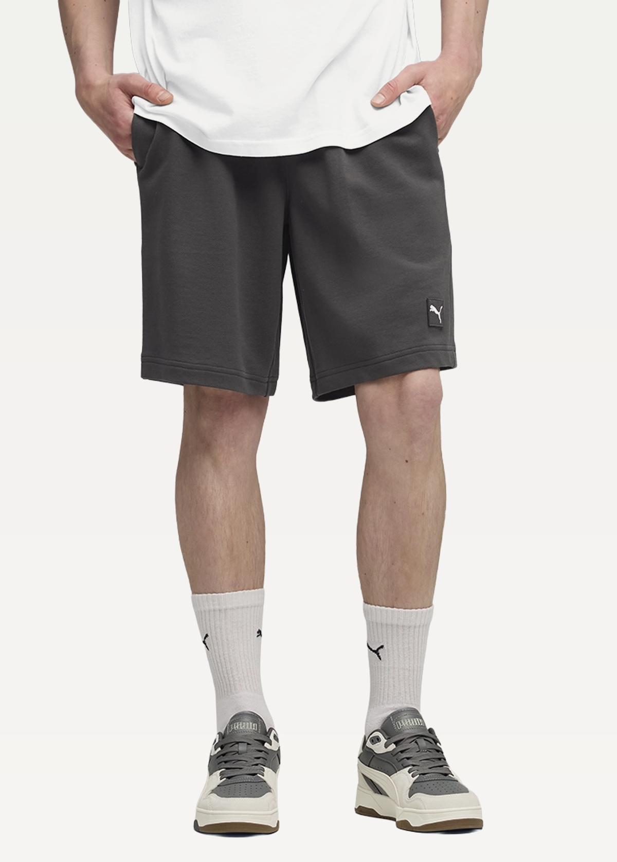 Спортивні шорти чоловічі PUMA ESS ELEVATED Shorts Dusky Gray