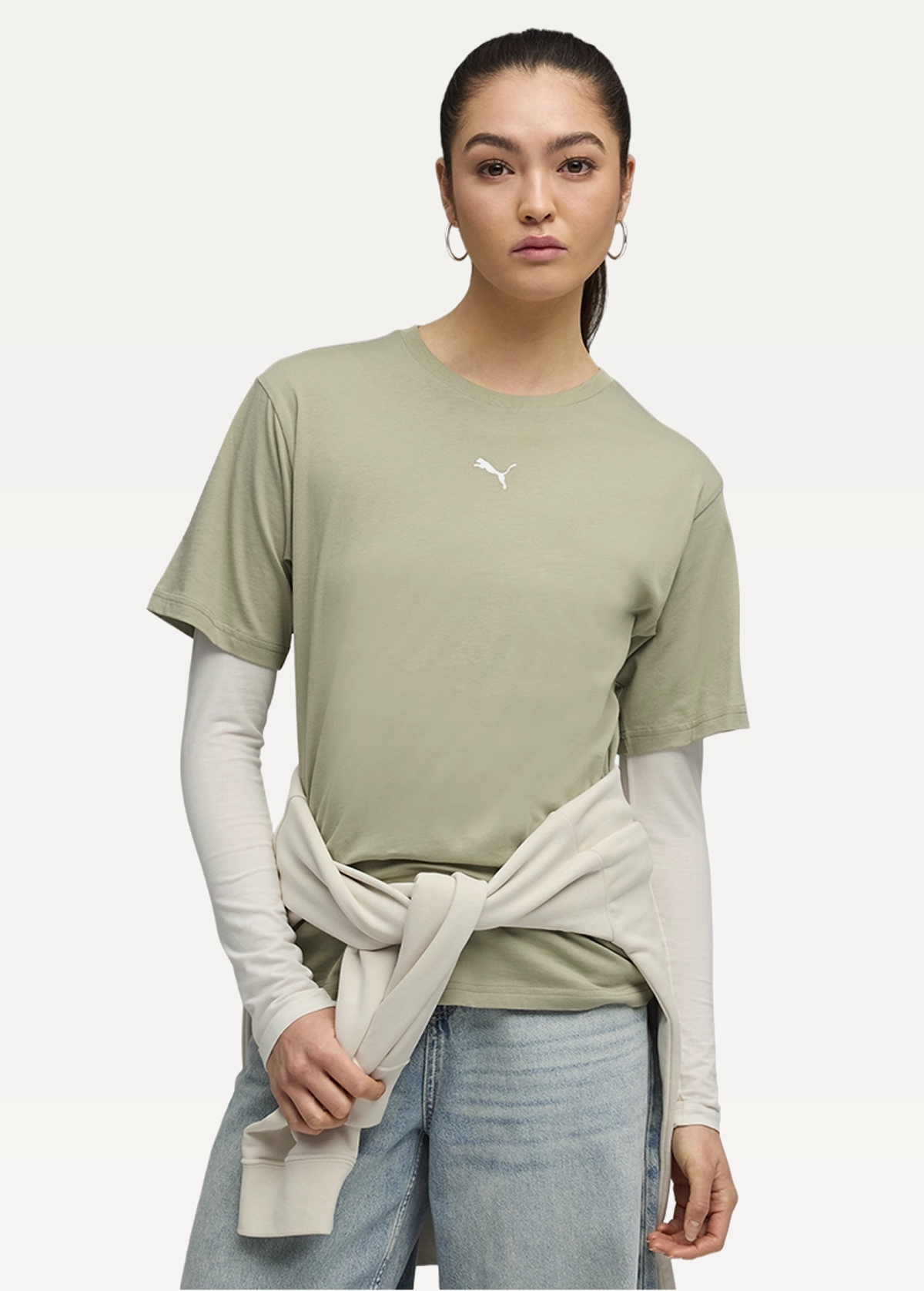 Футболка жіноча PUMA ESS Relaxed Tee Lux Army