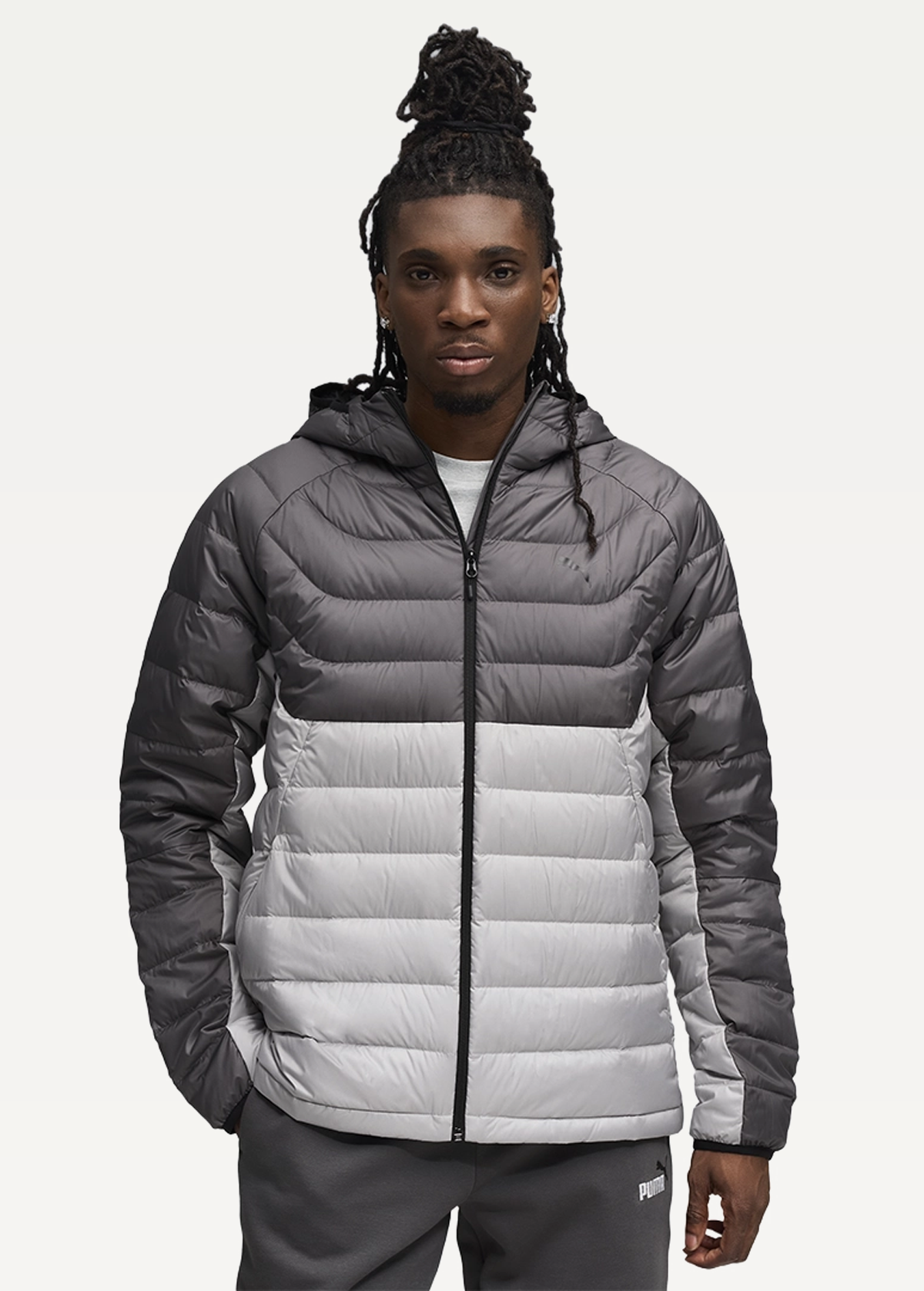 Куртка пуховик чоловічий PUMA Packlite Hooded Down Jacket Gray Echo