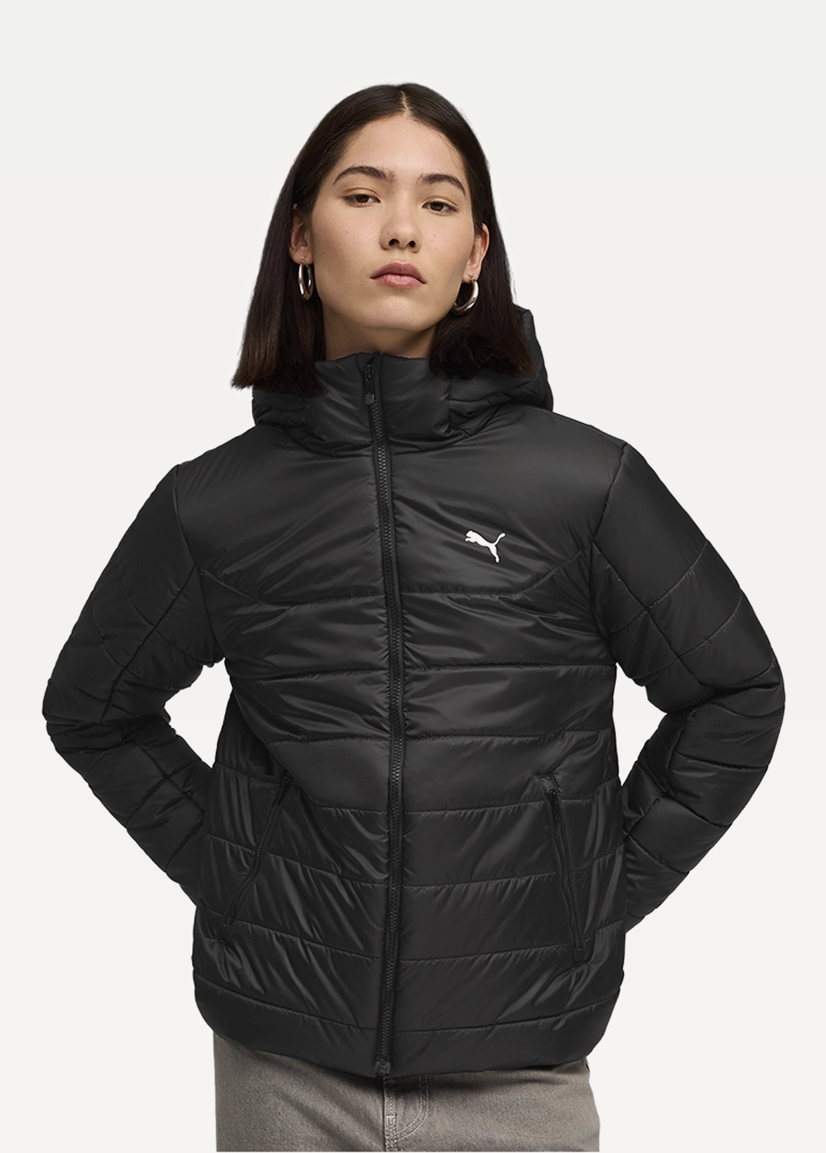 Куртка женская PUMA ESS Hooded Padded Jacket черного цвета