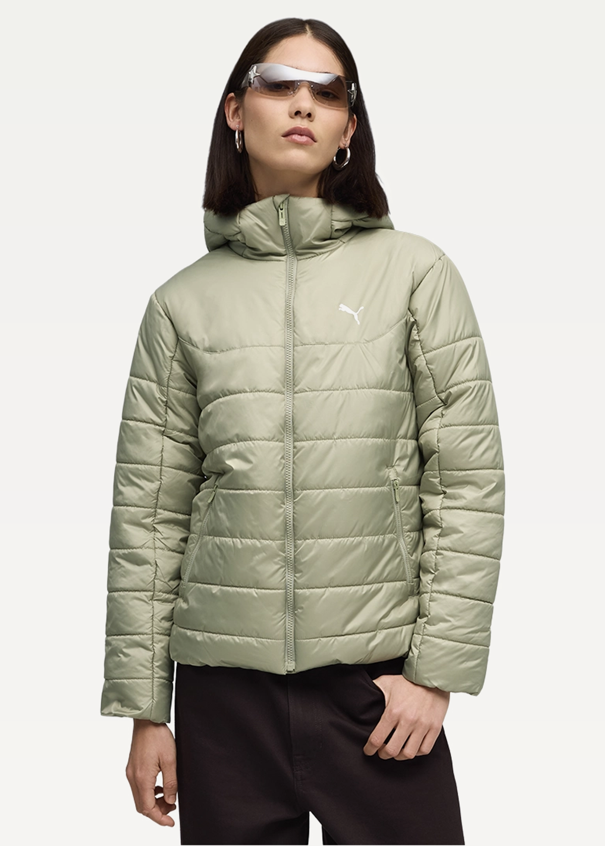 Куртка жіноча PUMA ESS Hooded Padded Jacket Lux Army