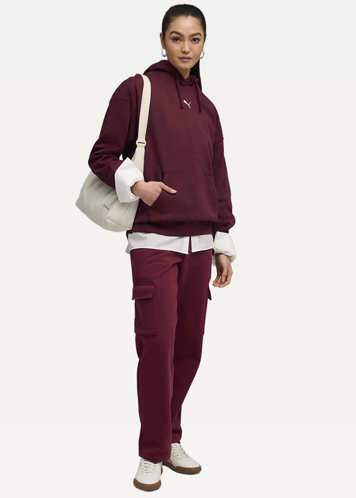 Худі жіноче PUMA ESS Oversized Hoodie Ruby Shimmer