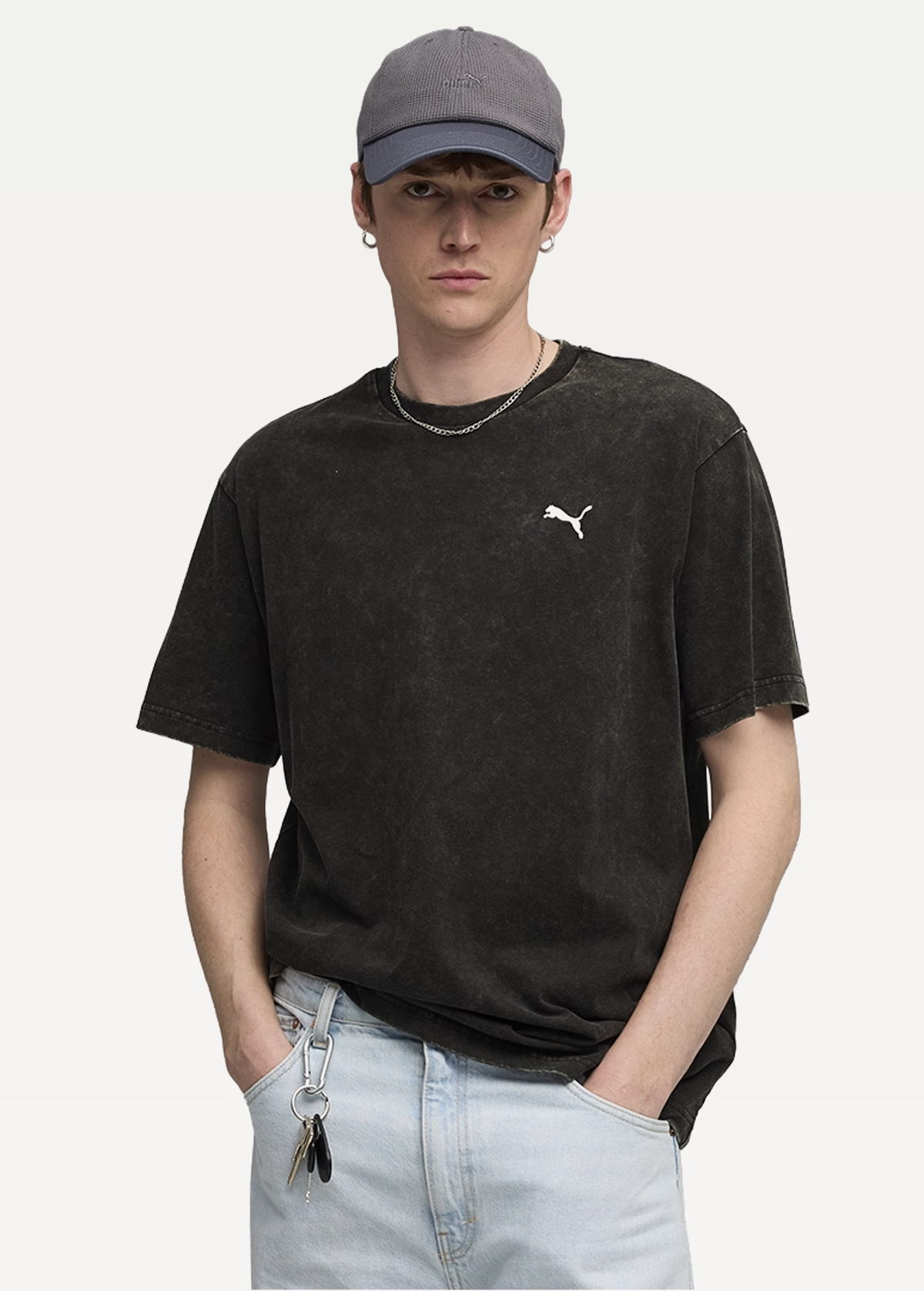 Футболка чоловіча PUMA ESS ELEVATED Wash Tee чорного кольору