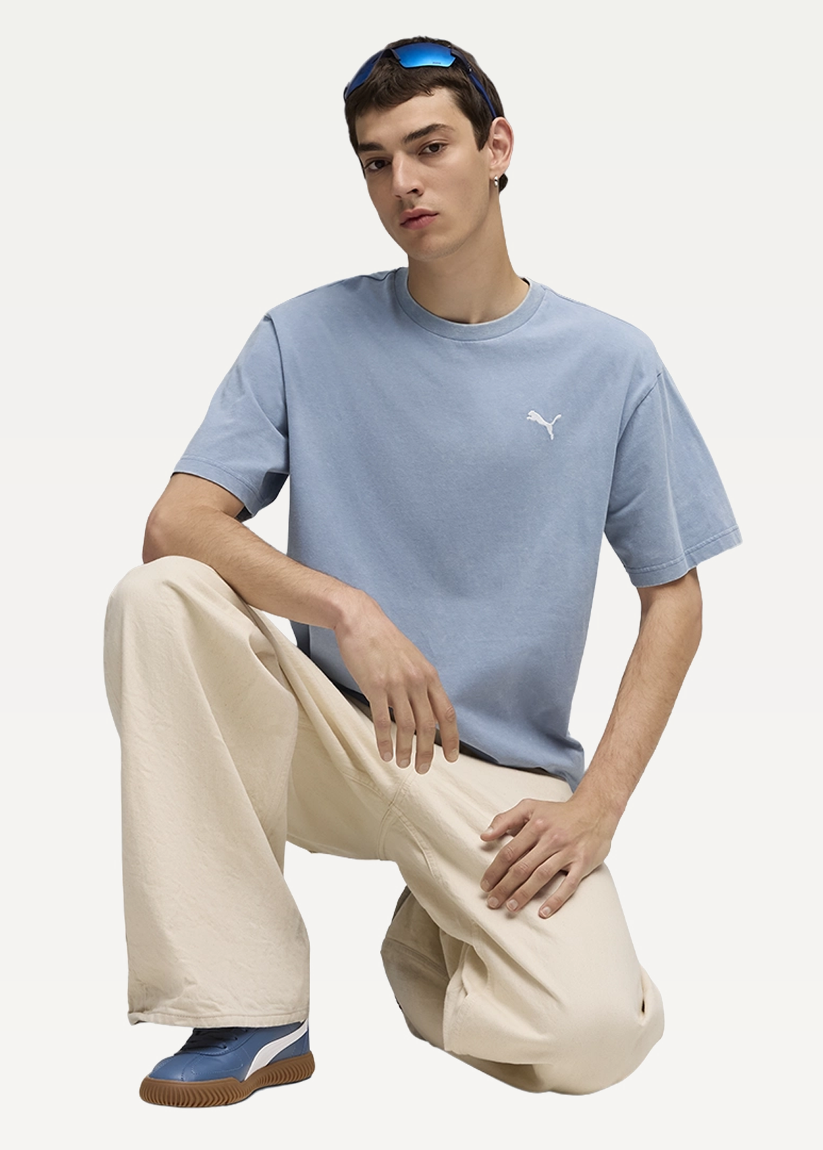 Футболка чоловіча PUMA ESS ELEVATED Wash Tee Cool Blue
