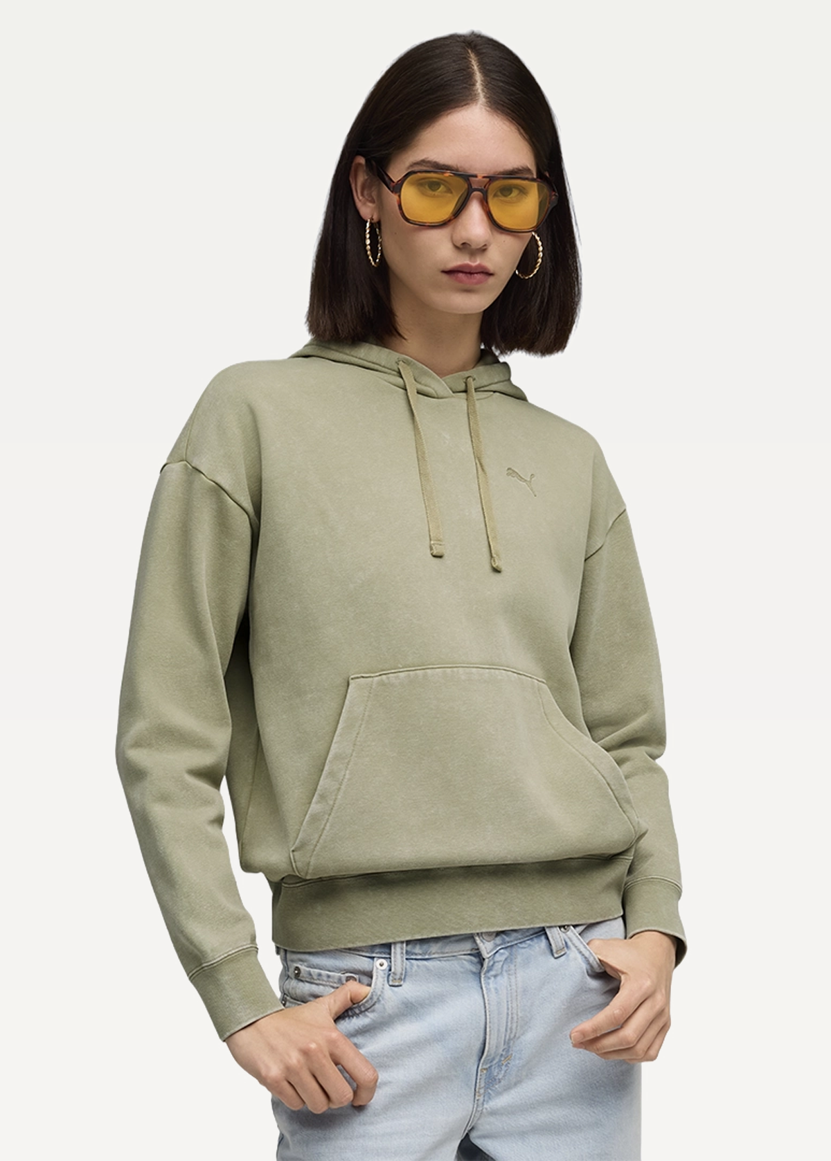 Худі жіноче PUMA ESS ELEVATED Wash Hoodie Lux Army