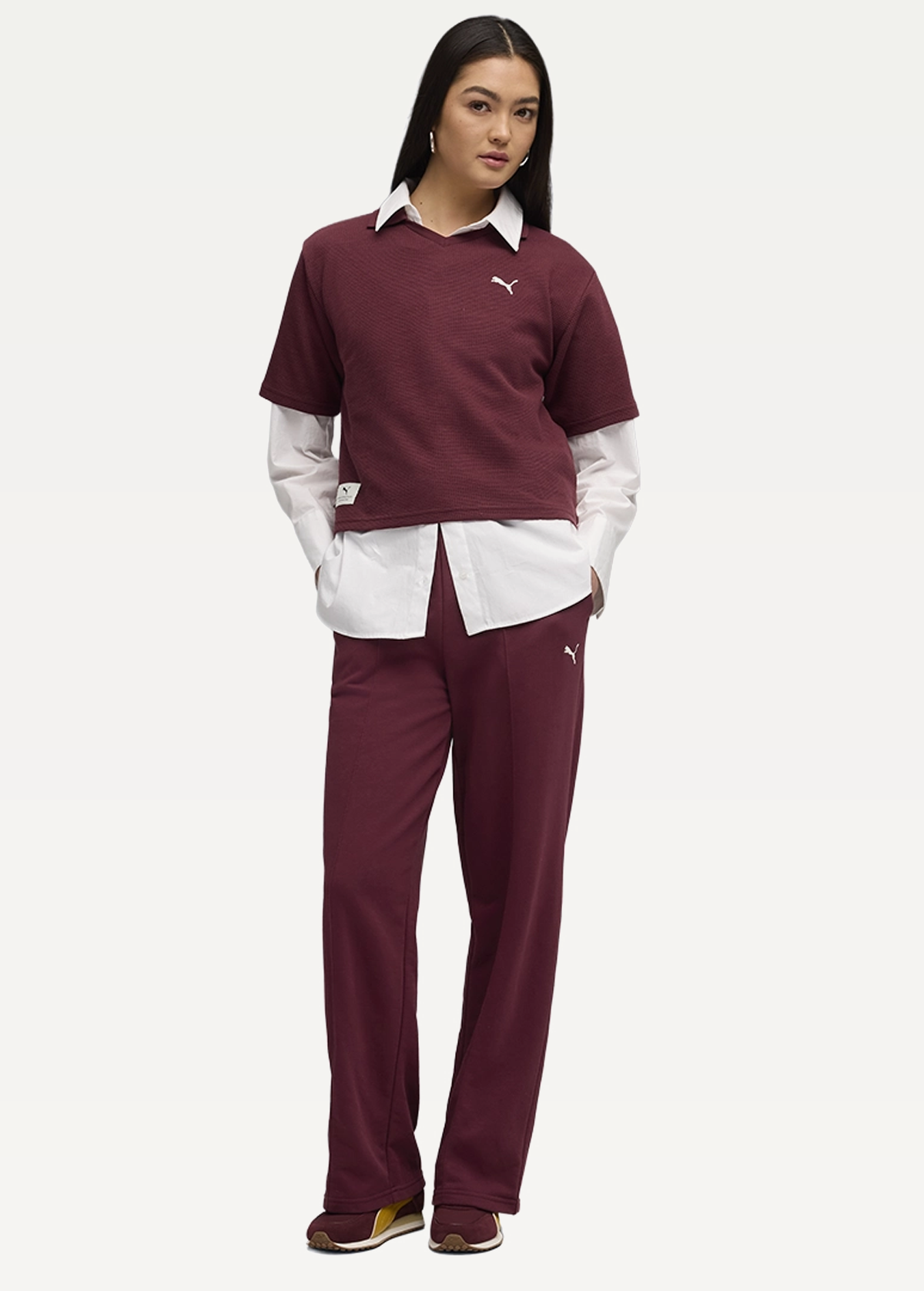 Штани спортивні жіночі PUMA CLASS High-Waist Pants Ruby Shimmer