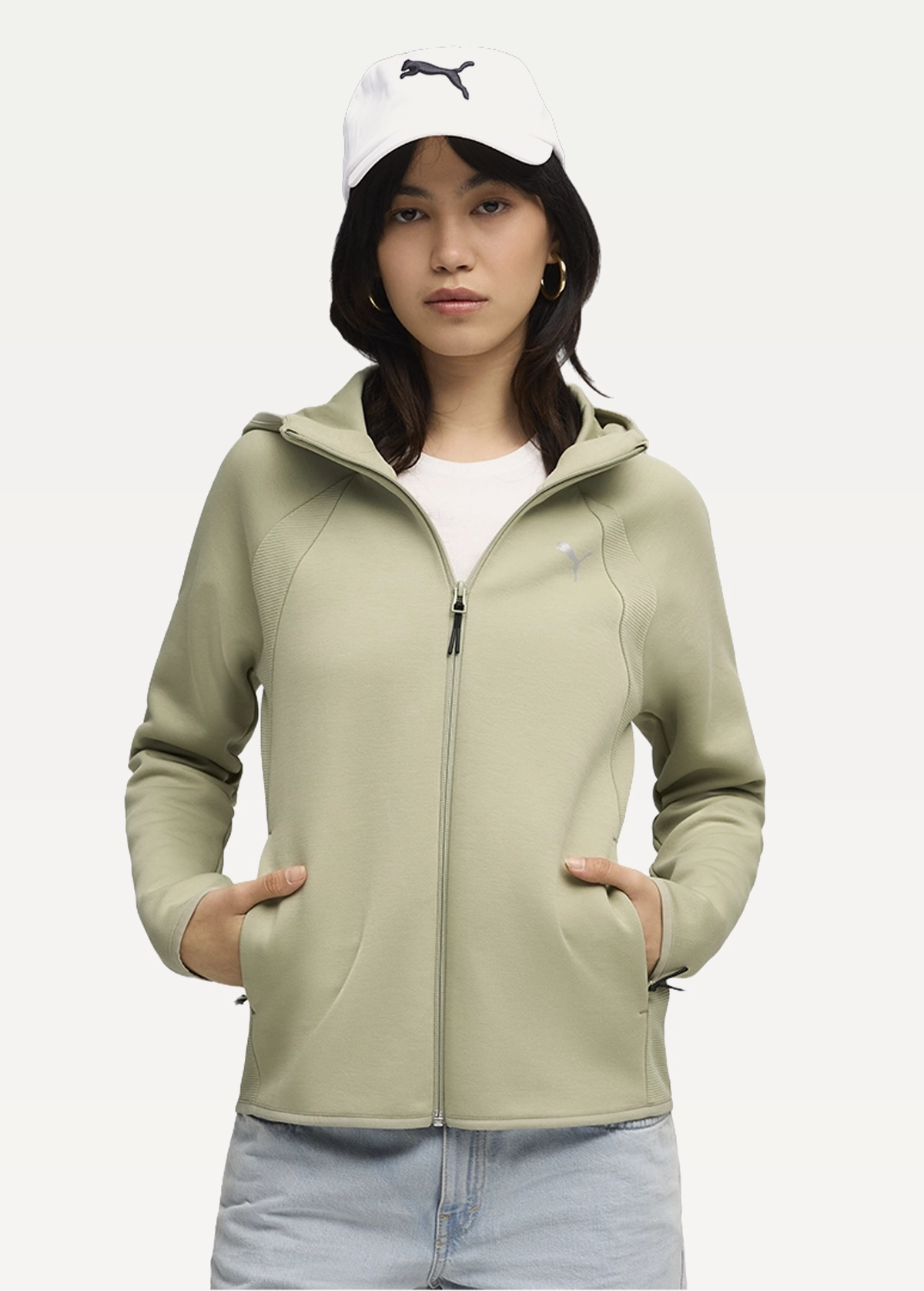 Худі жіноче PUMA EVOSTRIPE Full-Zip Hoodie Lux Army