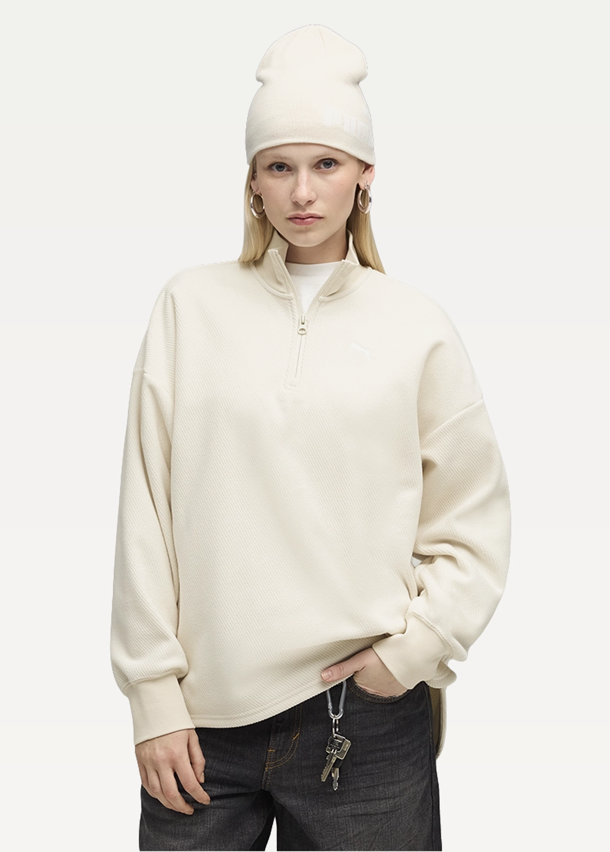 Світшот жіночий PUMA HER Half-Zip Winterized Crew Alpine Snow