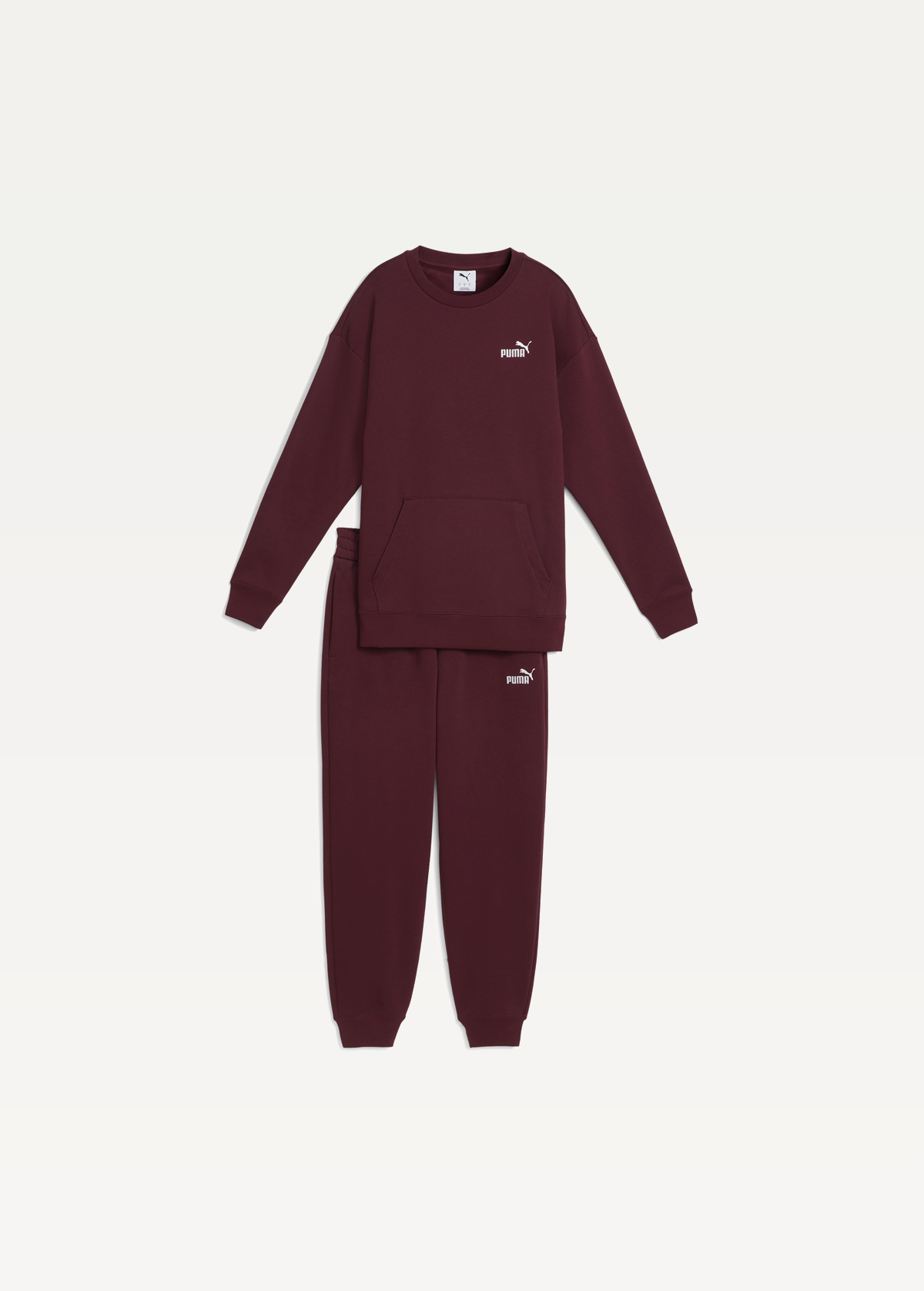 Спортивний костюм жіночий PUMA Sweat Suit Relaxed FL Ruby Shimmer бордового кольору