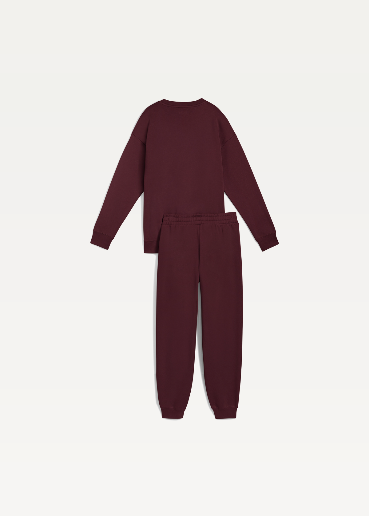 Спортивний костюм жіночий PUMA Sweat Suit Relaxed FL Ruby Shimmer бордового кольору
