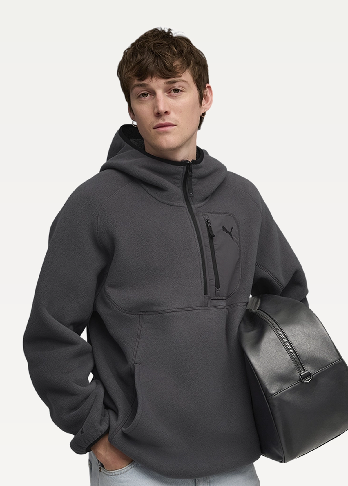 Худі чоловіче PUMA PUMATECH Half Zip Hoodie Dusky Gray