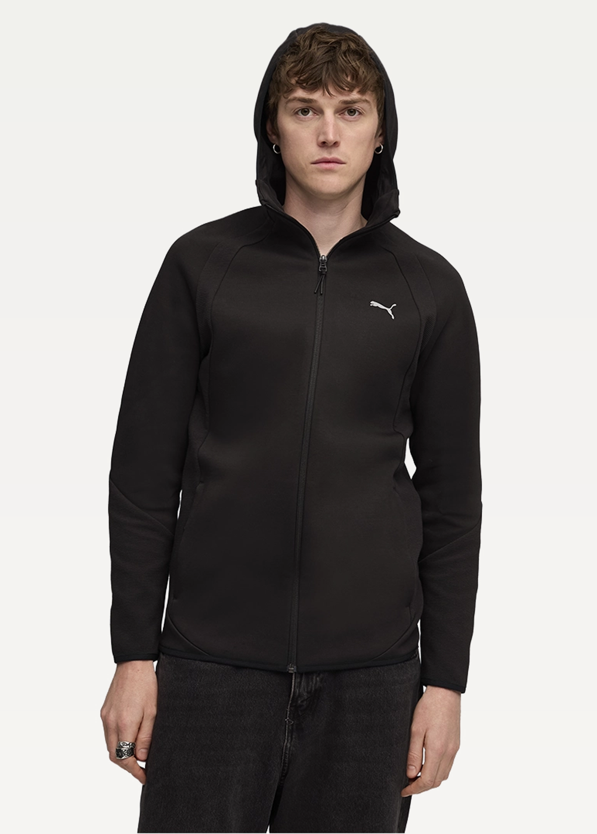 Худі чоловіче PUMA EVOSTRIPE FZ Hoodie DK чорного кольору