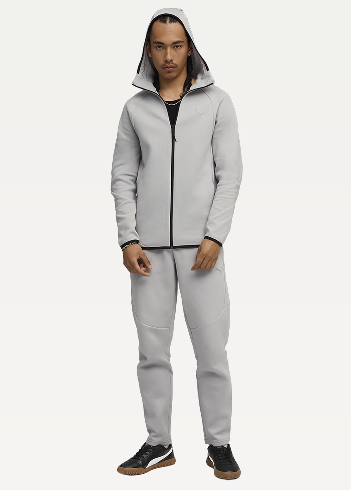 Худі чоловіче PUMA EVOSTRIPE FZ Hoodie DK Gray Echo сірого кольору