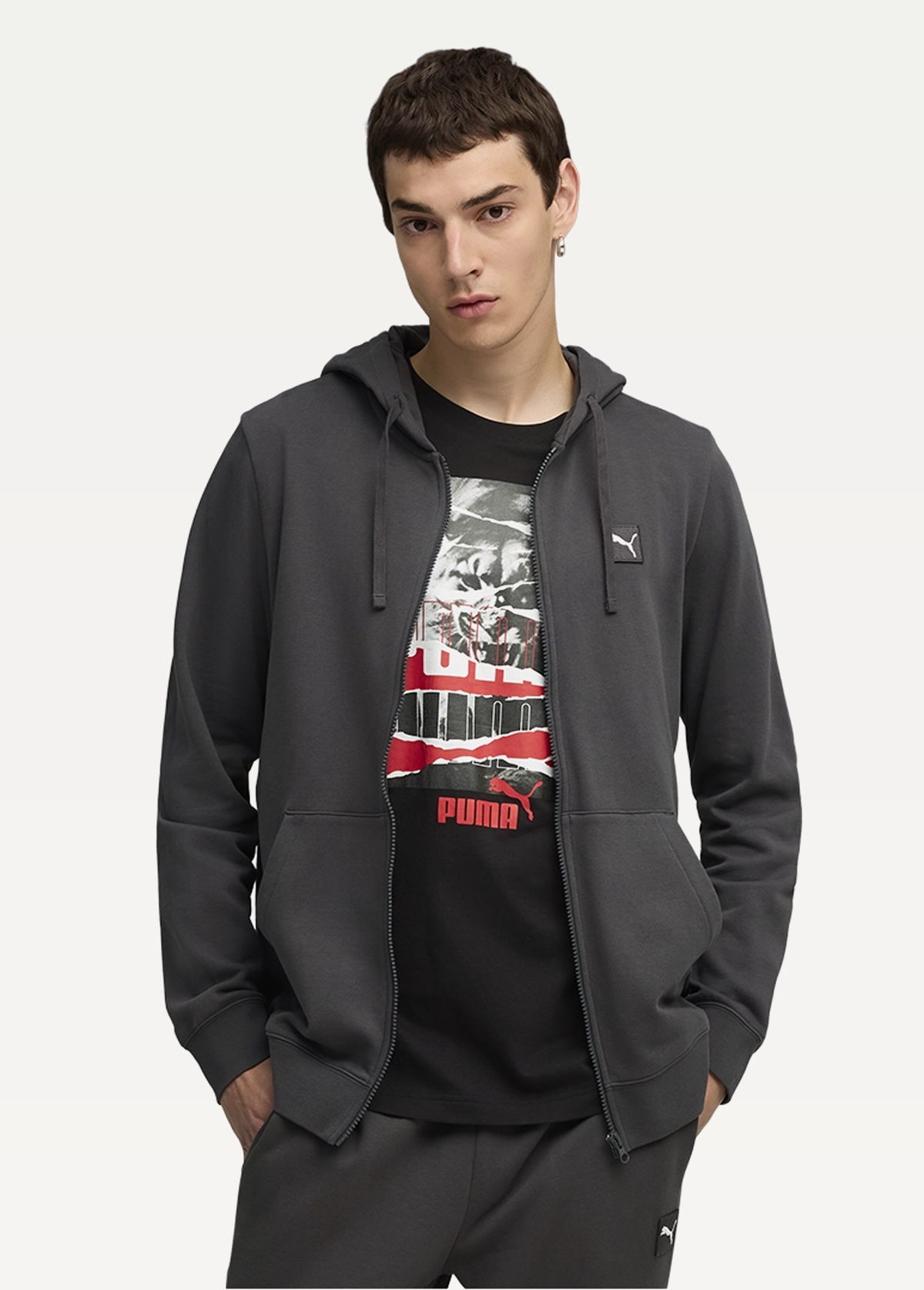 Худі чоловіче PUMA ESS ELEVATED FZ Hoodie FL Dusky Gray