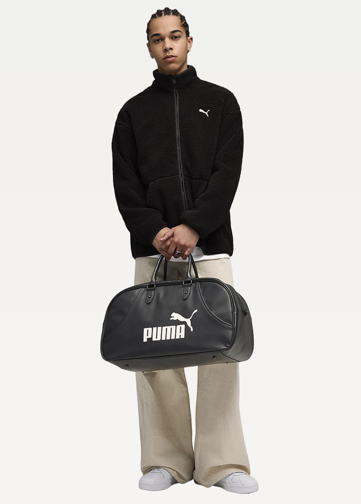 Худі чоловіче PUMA ESS ELEVATED Sherpa Full-Zip чорного кольору