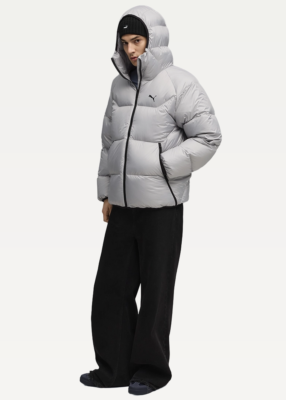 Куртка пуховик чоловічий PUMA Hooded Down Puffer Jacket Gray Echo