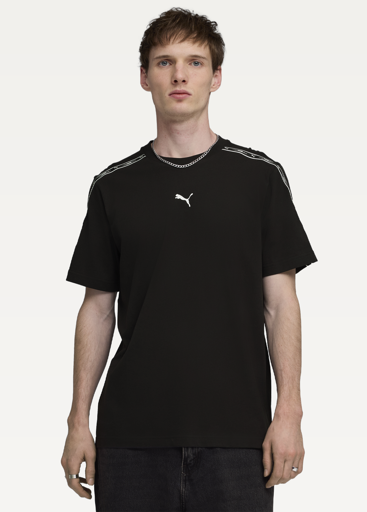 Футболка чоловіча PUMA ESS TAPE Tee Black чорного кольору