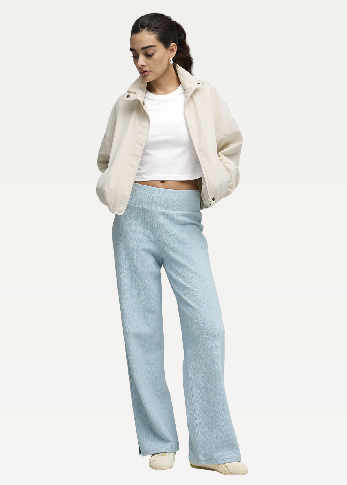 Штаны спортивные женские PUMA ESS ELEVATED Straight Pant Seafoam
