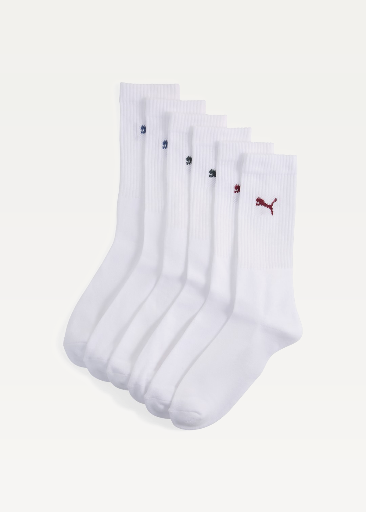 Шкарпетки чоловічі PUMA CREW SOCK 3P білого кольору / various logo colors