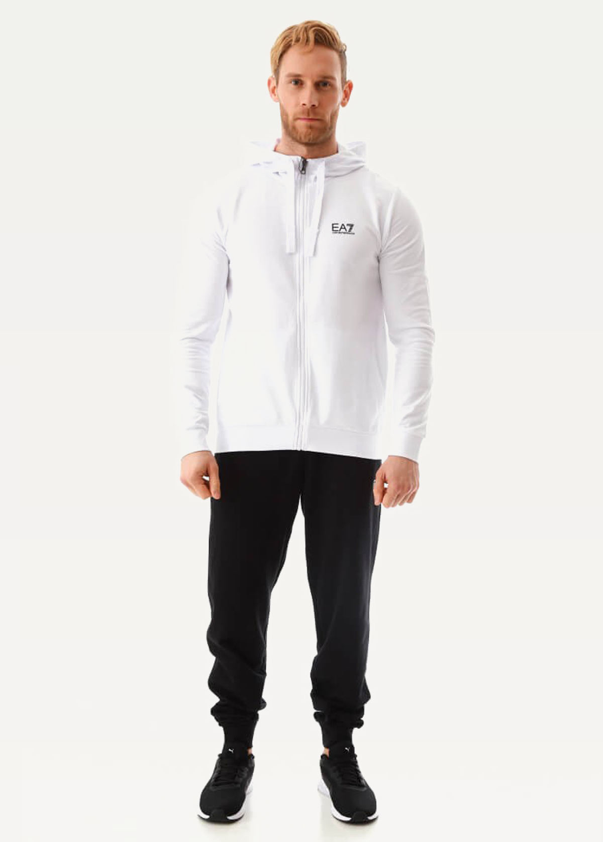 Спортивный костюм EA7 Emporio Armani черно-белого цвета (8NPV80 PJ05Z 22BA)