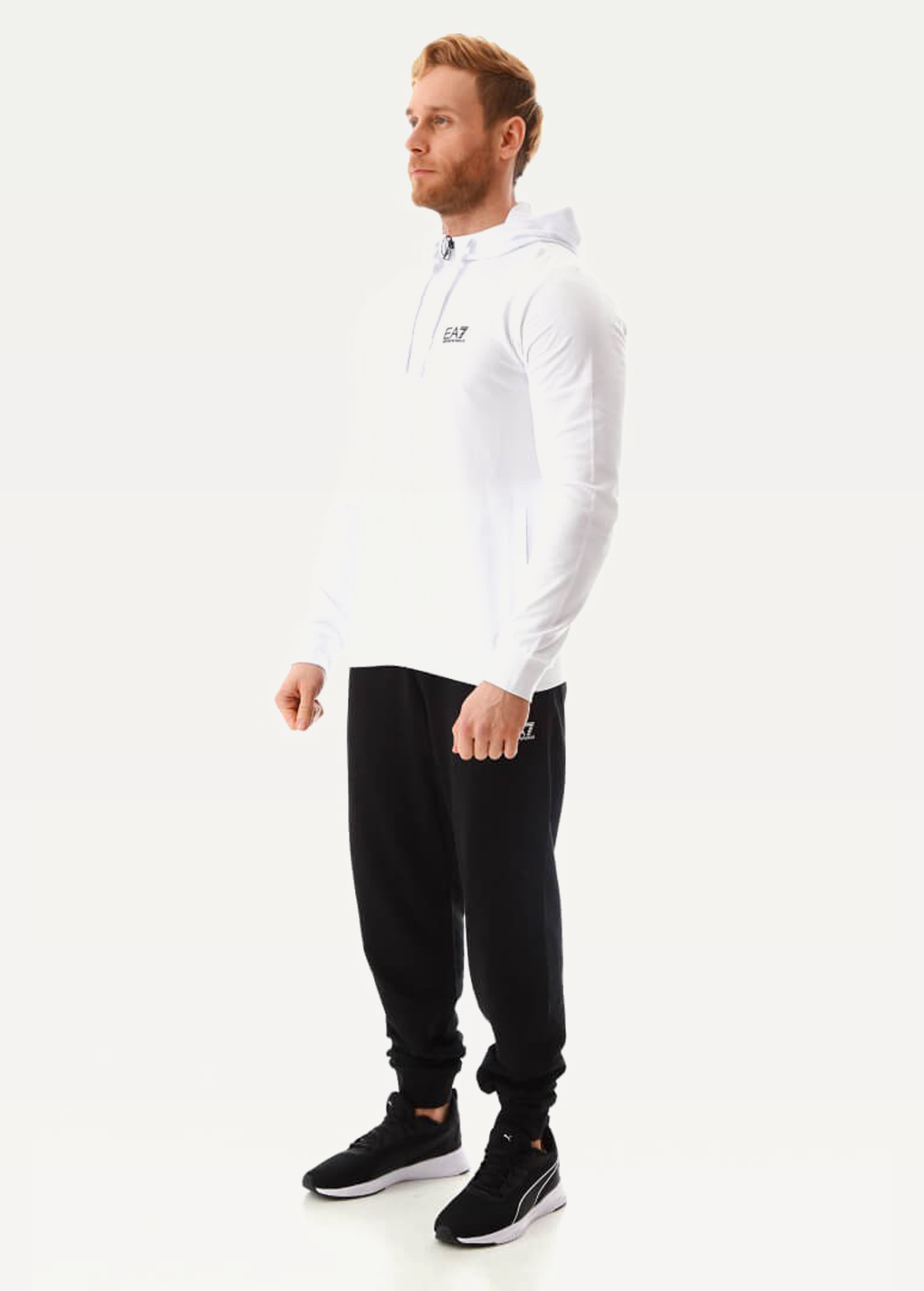 Спортивный костюм EA7 Emporio Armani черно-белого цвета (8NPV80 PJ05Z 22BA)