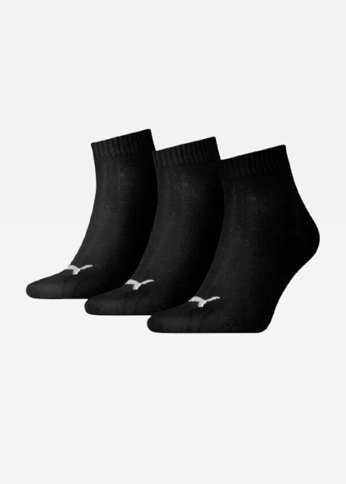 Носки мужские-женские Puma Unisex Quarter Plain 3P черного цвета