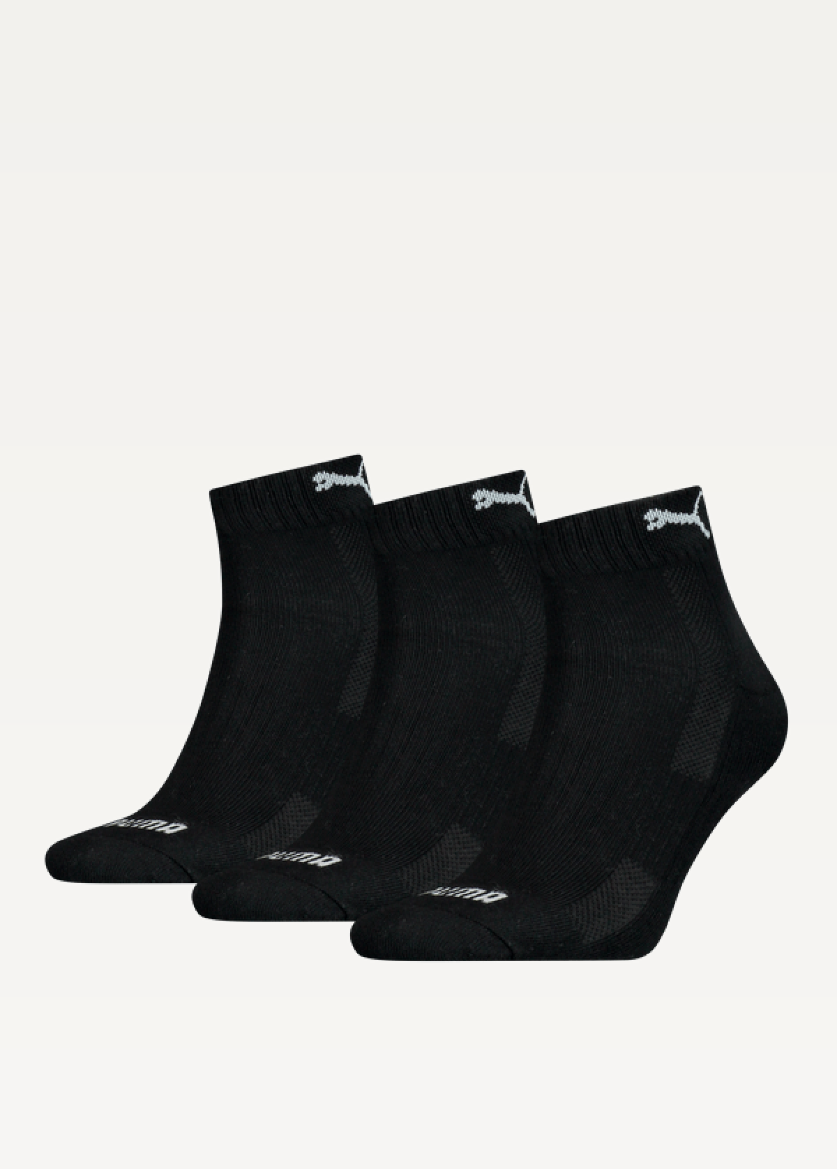Шкарпетки чоловічі-жіночі Puma CUSHIONED QUARTER 3P UN чорного кольору