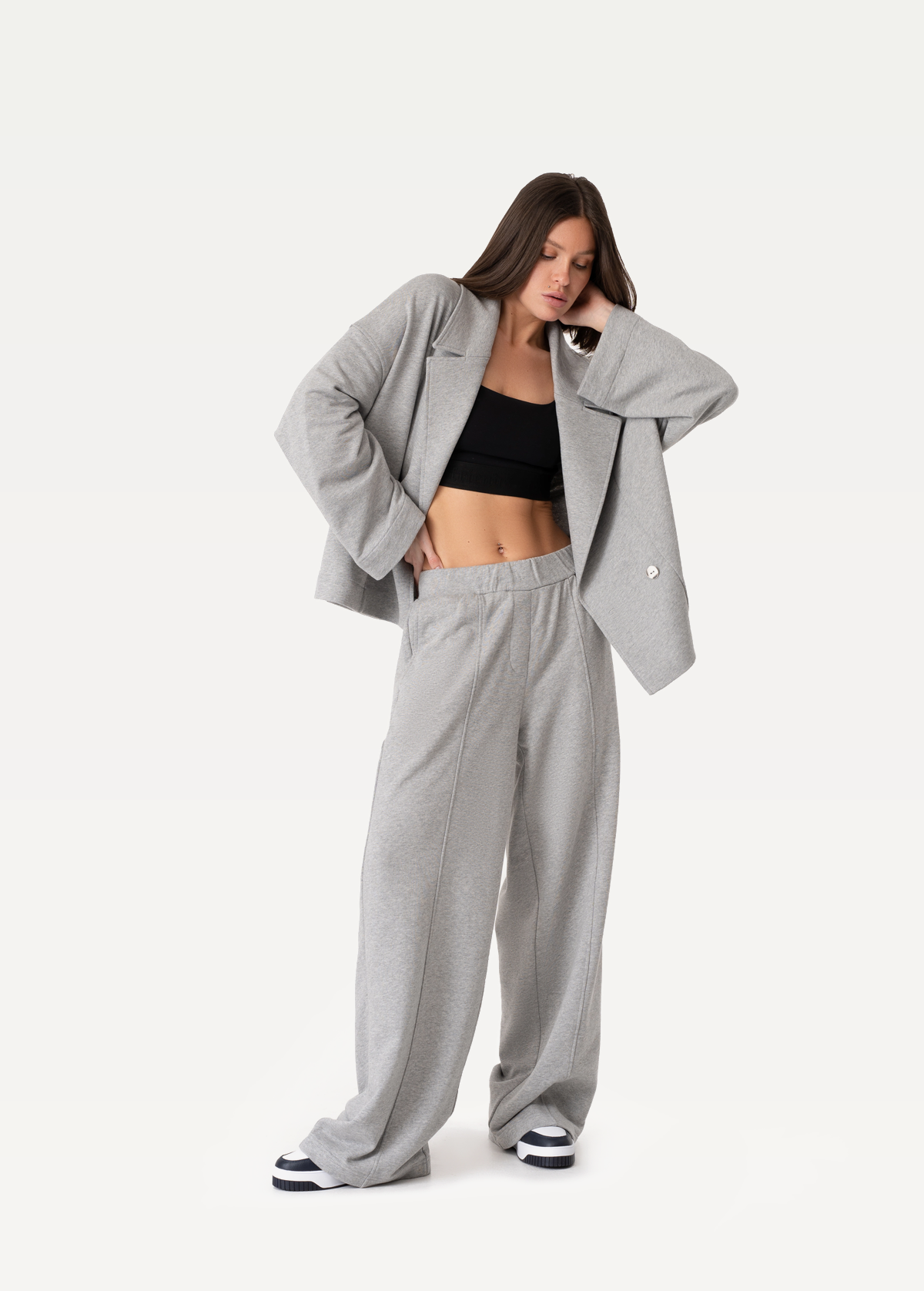 Штани FRND FOR FRIENDS Demo жіночі кольору сірий меланж