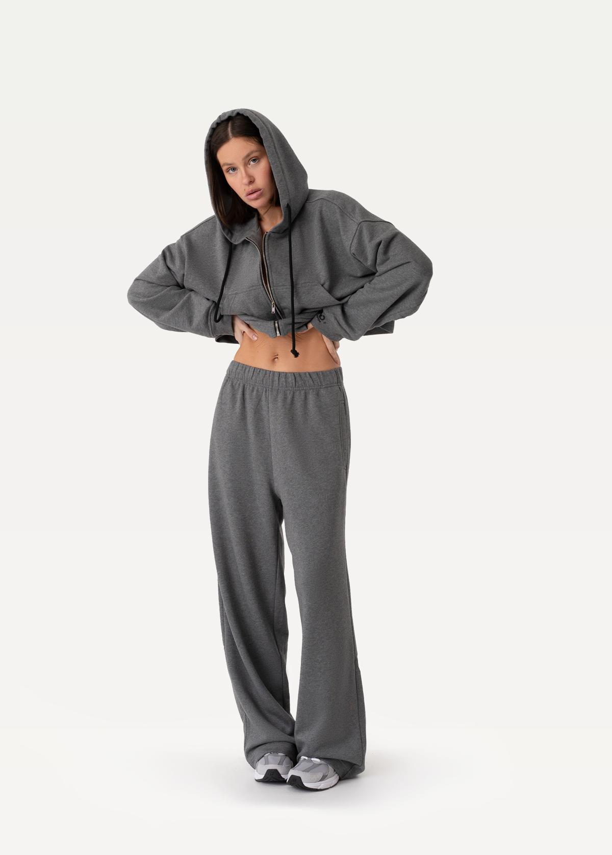 Штани FRND FOR FRIENDS Kris жіночі кольору темно-сірий меланж