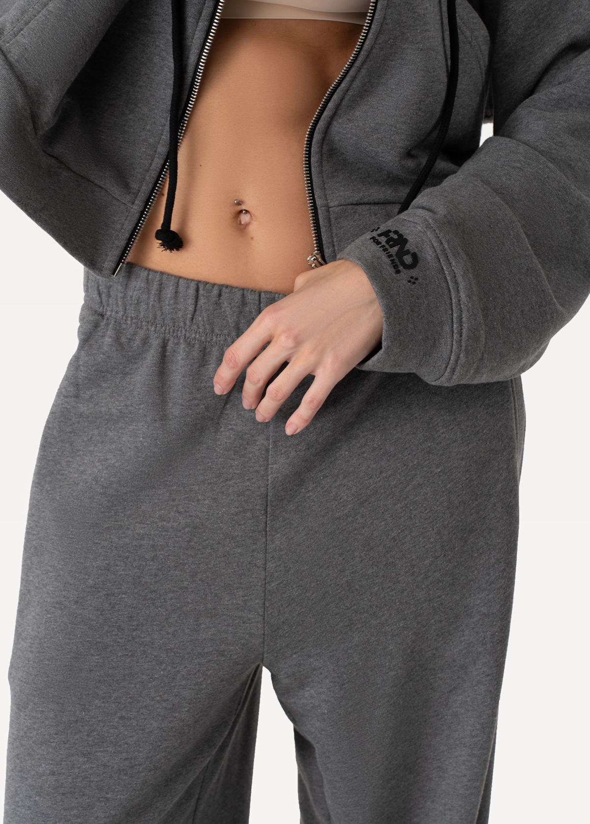 Штани FRND FOR FRIENDS Kris жіночі кольору темно-сірий меланж