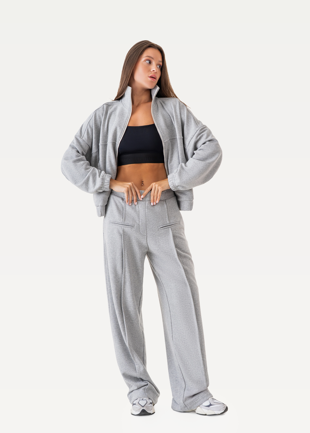 Штани жіночі FRND FOR FRIENDS Stage кольору світло-сірий меланж