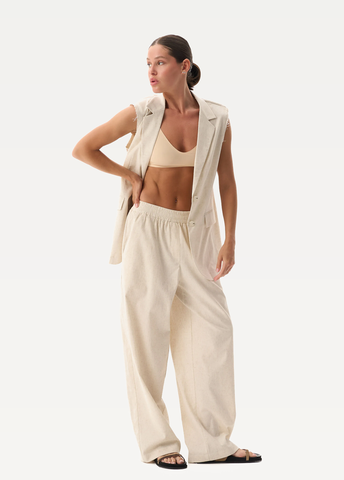 Штаны FRND FOR FRIENDS Sakura женские натурального цвета