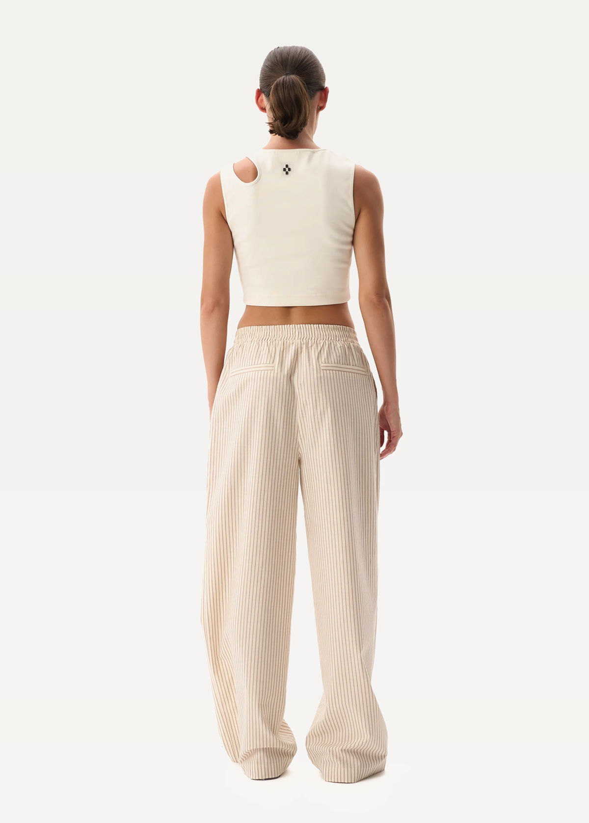 Штани FRND FOR FRIENDS Fancy Pants Strip жіночі бежевого кольору