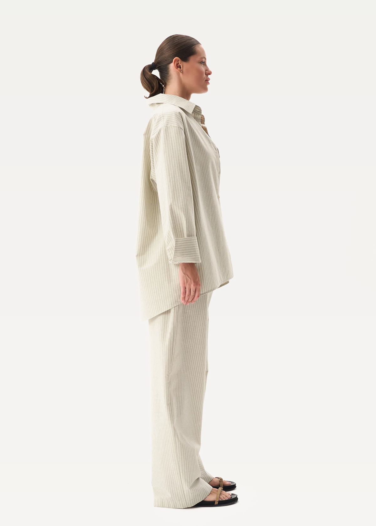 Штаны FRND FOR FRIENDS Fancy Pants Strip женские оливкового цвета