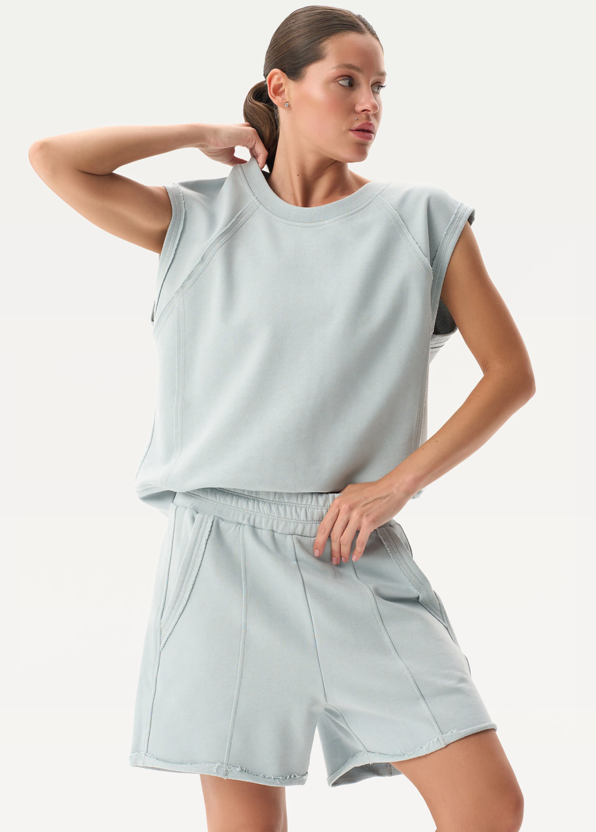 Шорты FRND FOR FRIENDS Sarah женские серо-голубого цвета