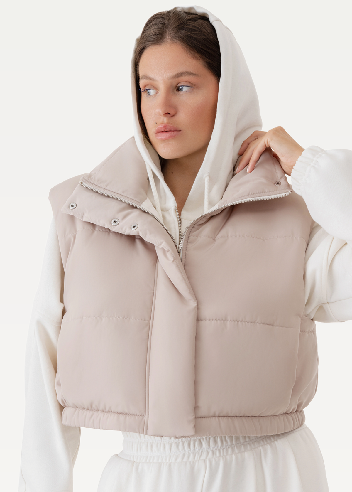 Жилет пуховий жіночий FRND FOR FRIENDS Gwen бежевого кольору