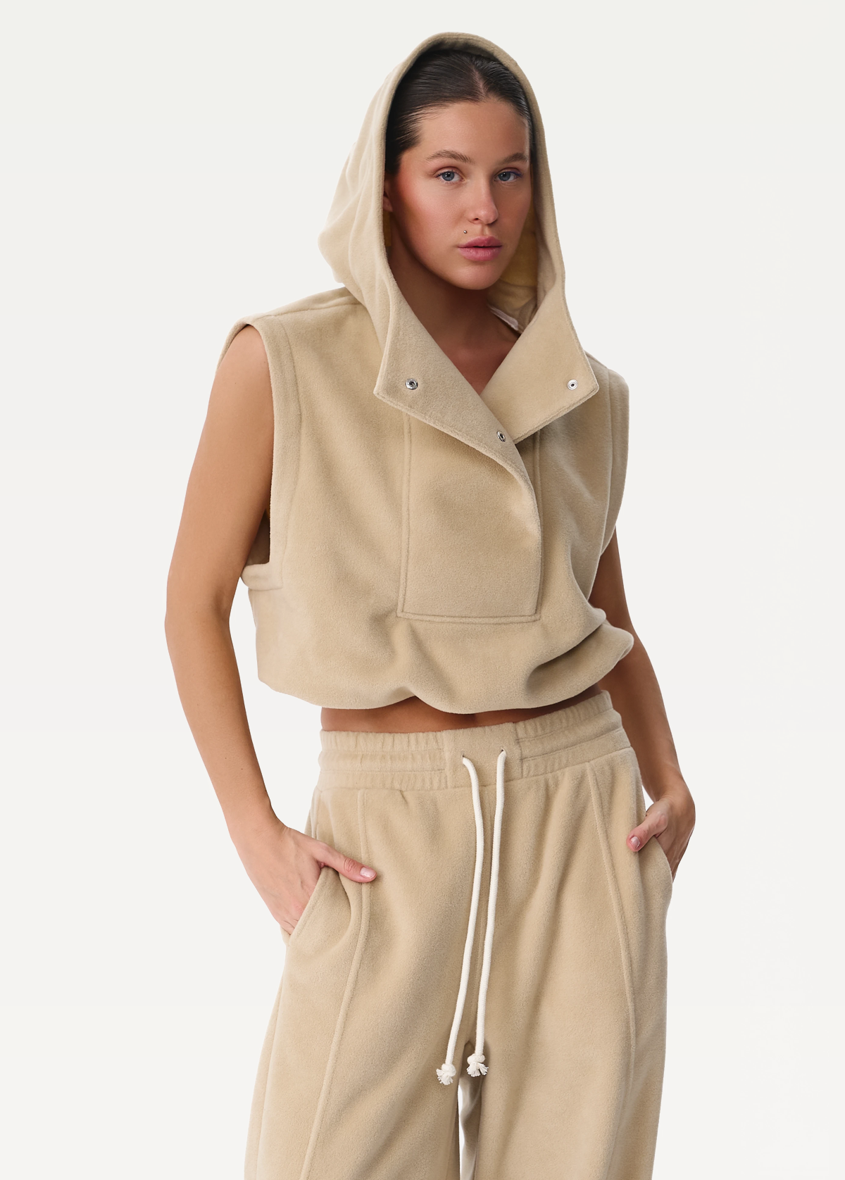 Жилет FRND FOR FRIENDS Escape Polar Fleece vest жiночий бежевого кольору