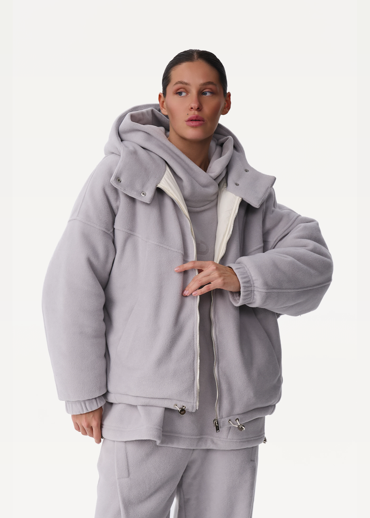 Куртка женская FRND FOR FRIENDS Paloma Polar Fleece светло-серого цвета