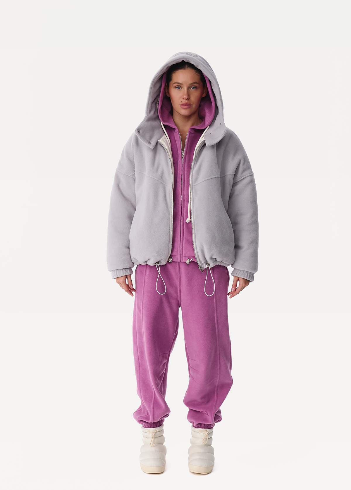 Куртка женская FRND FOR FRIENDS Paloma Polar Fleece светло-серого цвета