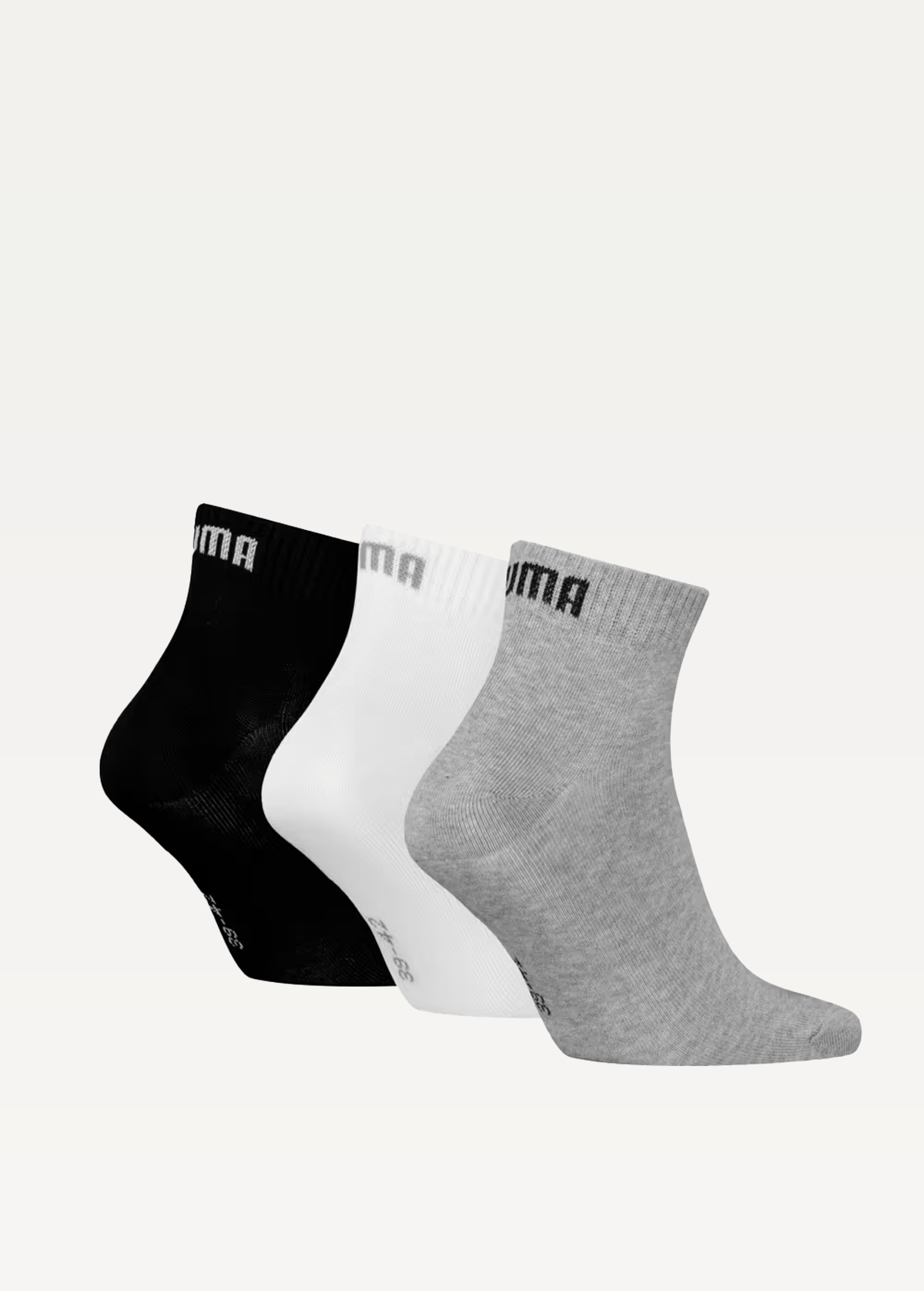 Шкарпетки (3 пари) PUMA UNISEX QUARTER PLAIN 3P grey/white/black
