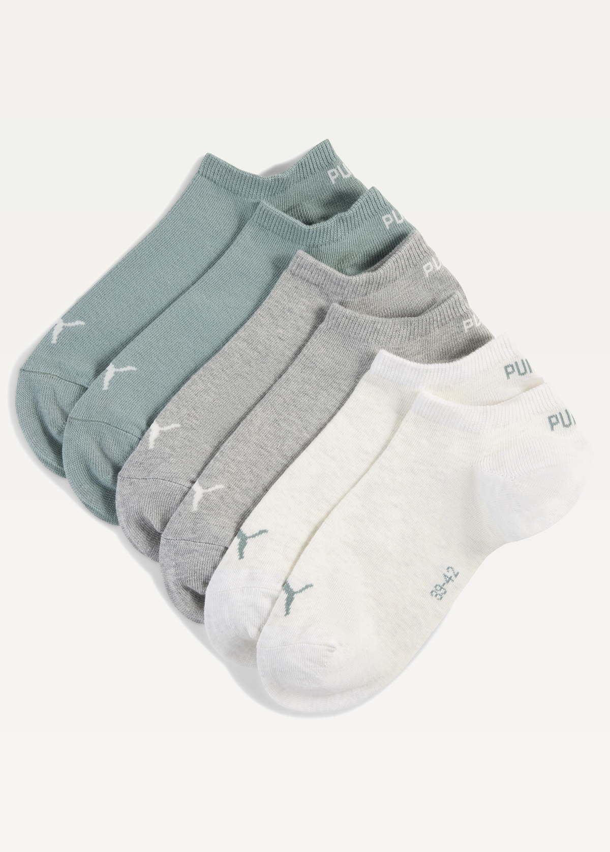 Шкарпетки PUMA UNISEX SNEAKER PLAIN 3P Зелений / Сірий