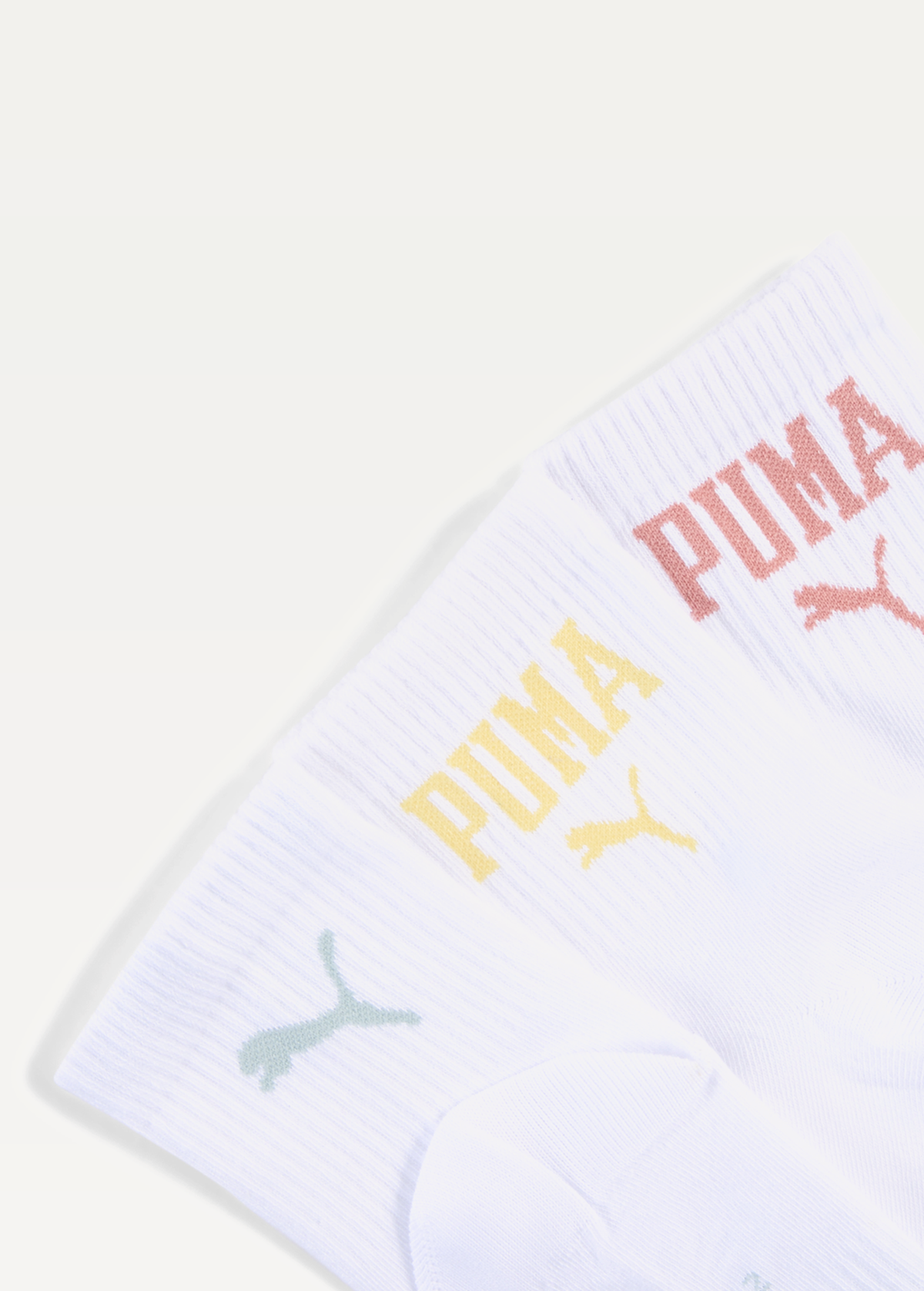 Шкарпетки PUMA UNISEX LOGO SHORT CREW white combo білого кольору