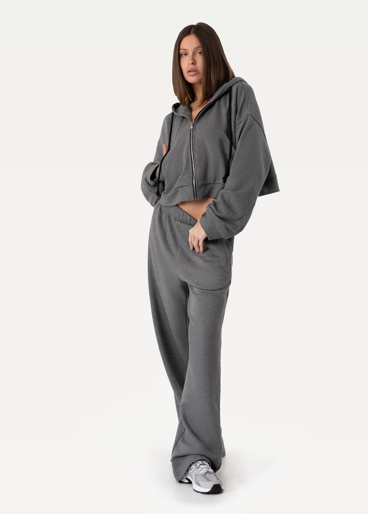 Зіп-худі FRND FOR FRIENDS Kris жіноче кольору темно-сірий меланж