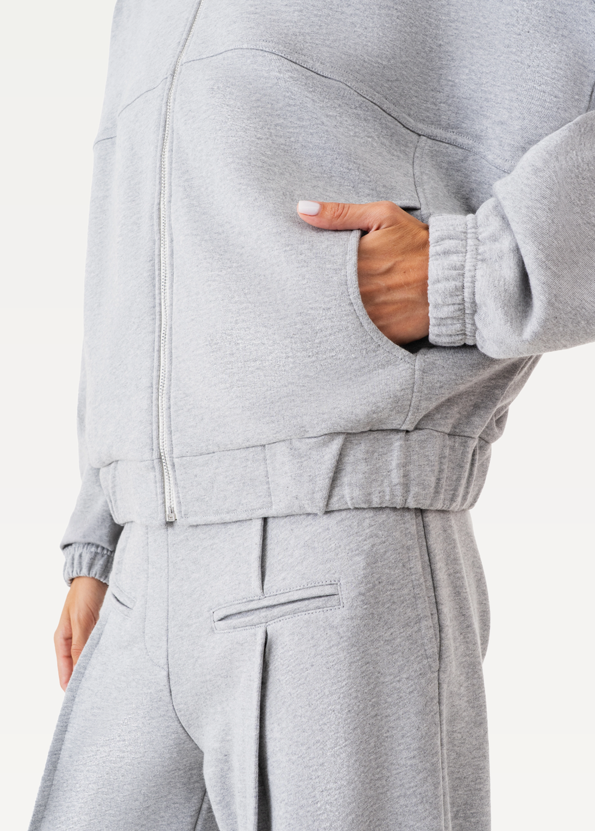 Свитшот женский на молнии FRND FOR FRIENDS Stage цвета светло-серый меланж